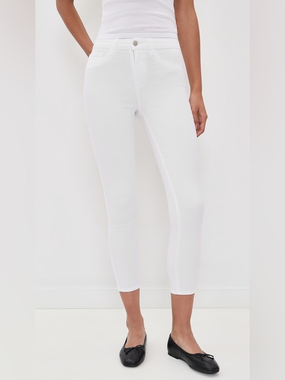 Frame White High-Rise Skinny Jeans Euro Chic